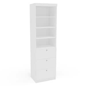 Warson White 85 in. H Storage Cabinet with 3 Shelves and 3 Drawers