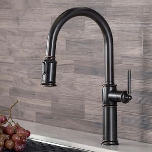 Sellette Traditional Single-Handle Pull-Down Sprayer Kitchen Faucet with Dual Function Sprayhead in Oil Rubbed Bronze