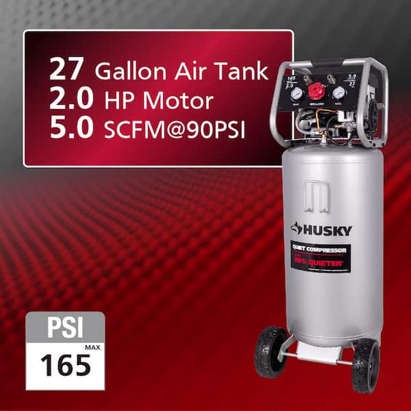 Husky 27 Gal. 165 PSI Vertical Electric Quiet Air Compressor 3332741
