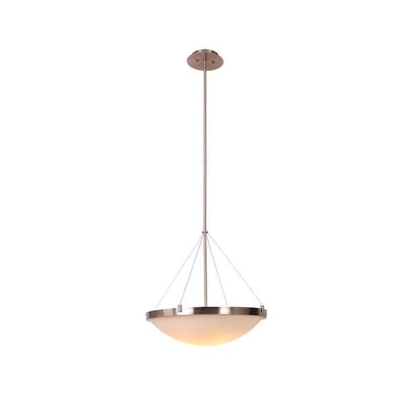 Design House Eastport 3-Light Satin Nickel Bowl Contemporary Standard Pendant Light