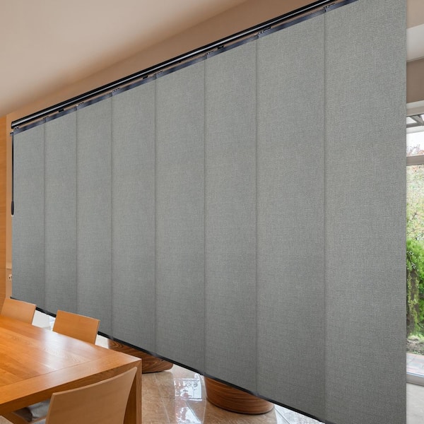 EMOH Ulysses 130 in. to 175 in. W x 94 in. L Adjustable 8- Panel in Black Double Rail Panel Track with 23.5 in. Slates