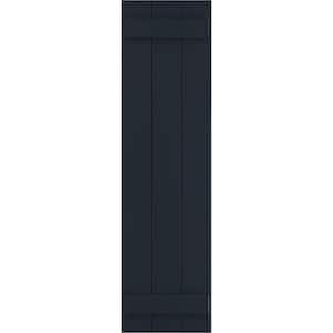 16-1/8 in. x 72 in. True Fit PVC Three Board Joined Board and Batten Shutters Pair in Starless Night Blue