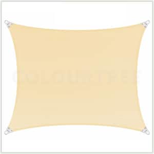 20 ft. x 16 ft. 260 GSM Reinforced (Super Ring) Beige Rectangle Sun Shade Sail Screen Canopy, Patio and Pergola Cover