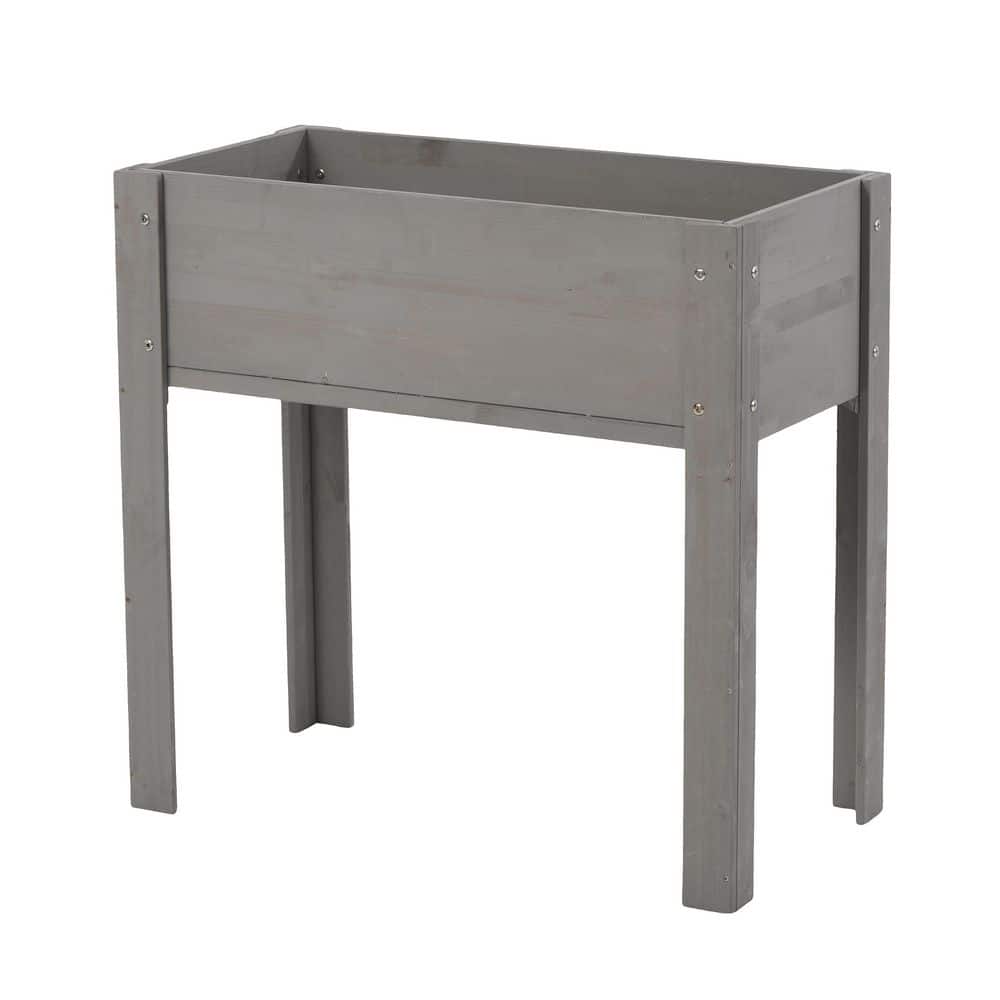 Gray Outdoor Fir Wood Raised Garden Bed Elevated Wooden Planter Box Planter (31 in. L x 31 in. W x 16 in. H) price history on PriceWatchPro