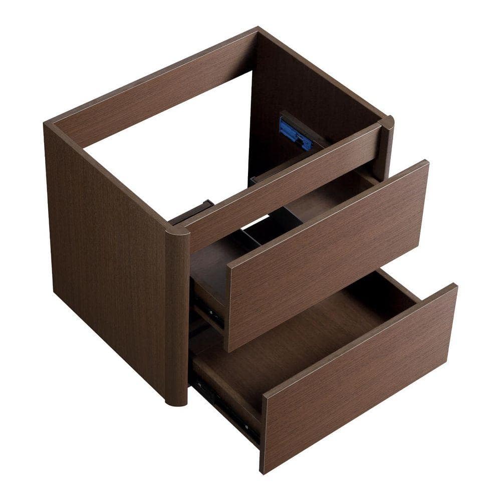 HE 22.83 in. Bath Vanity Cabinet without Top in Black Brown Ready to Assemble Floating
