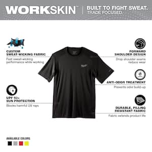 Men's WORKSKIN 3X-Large Black Lightweight Performance Short-Sleeve T-Shirt