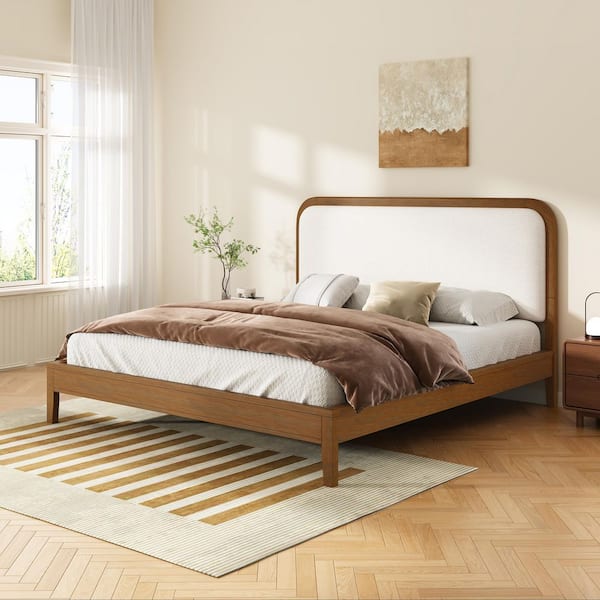 CHRISTOPHER KNIGHT HOME Pepita Beige Wood Frame Queen Size Platform Bed ...