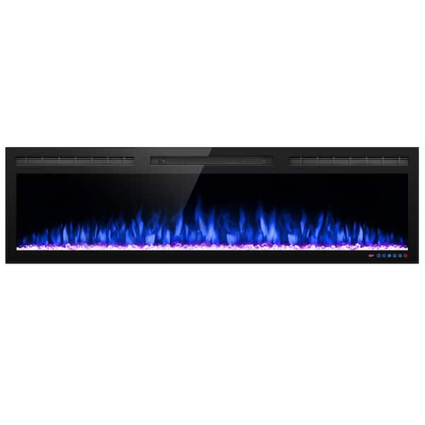 Prismaster ...keeps your home stylish 72 in. Wall-Mounted ElectricFireplace Insert, Alexa-EnabledFireplace Smart Control, TouchScreen, 1500W, Black