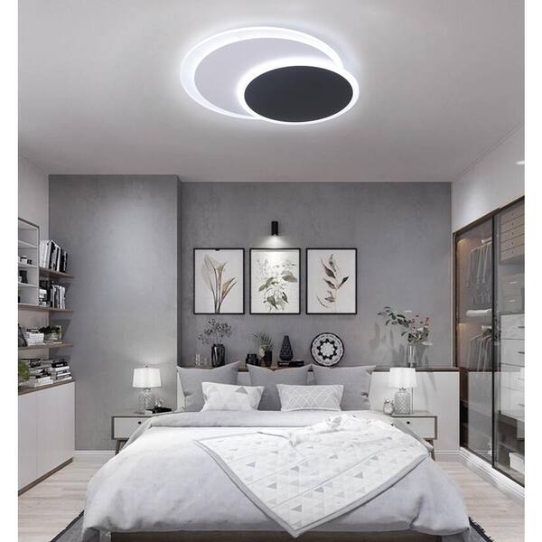 Minimalist LED Flush Mount Ceiling Light Hollowed Large Metal