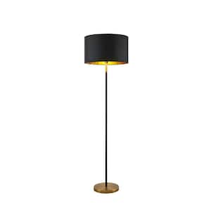 Hunts 59 in. Gold/Black Standard Floor Lamp