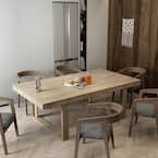 FUFU&GAGA Wooden Grain Color Wood 86.6 in. Width Rectangle