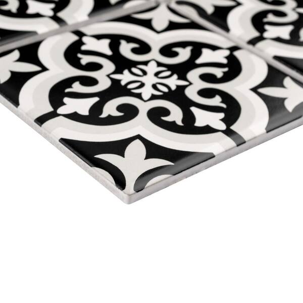 Merola Tile Affinity Braga Smoke Encaustic 11-3/4 in. x 11-3/4 in