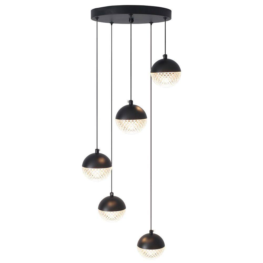 5-Light Black Acrylic LED Pendant Light Spherical Modern Chandelier for Staircase, Foyer, Living Room price history on PriceWatchPro
