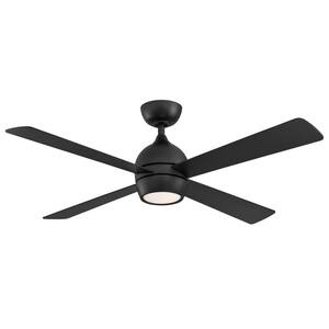 Kwad 52 in. Integrated LED Black Ceiling Fan with Opal Frosted Glass Light Kit and Remote Control