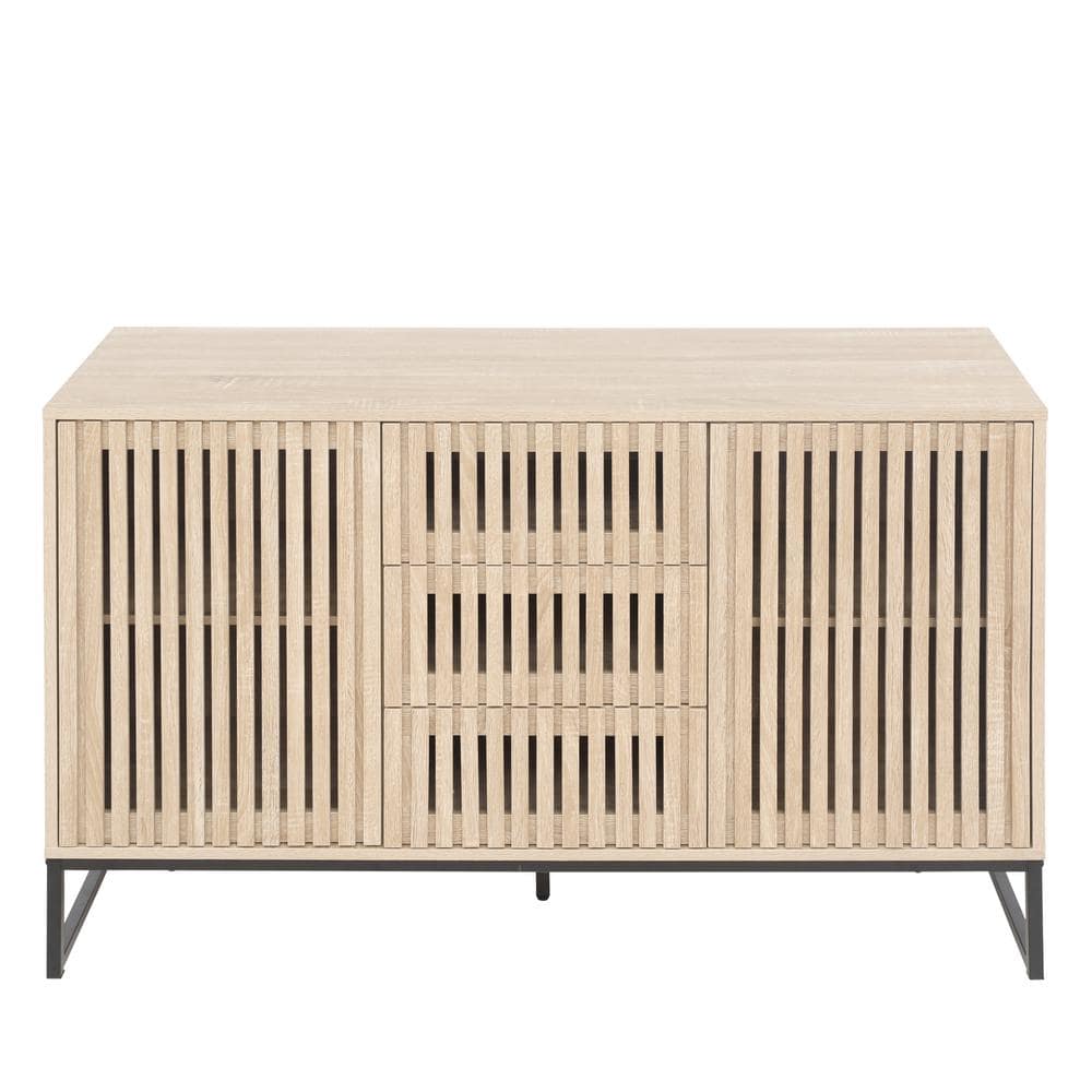 47.24 in. W x 15.75 in. D x 31.1 in. H Yellow Freestanding Linen Cabinet wi