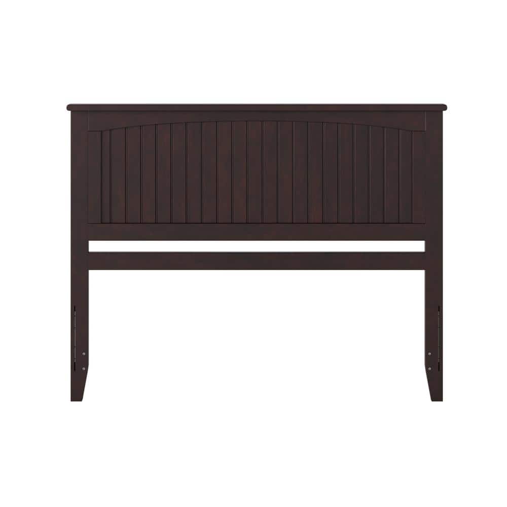 Espresso Queen Wood Headboard with Attachable Charger