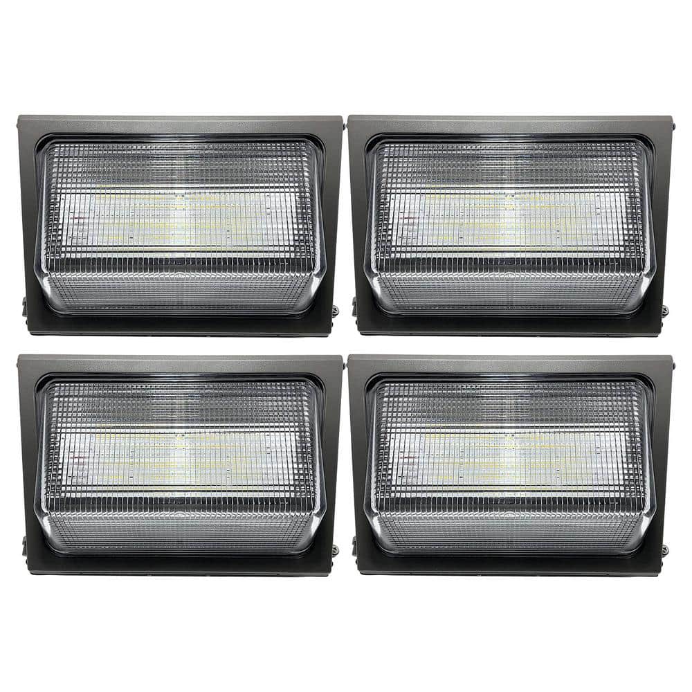 60-Watt Equivalent Integrated LED Black Dusk to Dawn Aluminum Housing Semi 