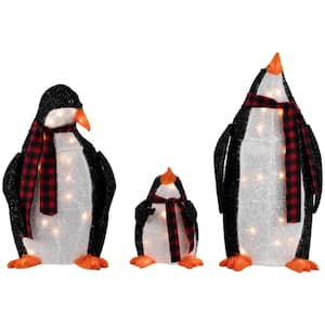 Lighted Penguin Family Outdoor Christmas Yard Decoration (Set of 3)