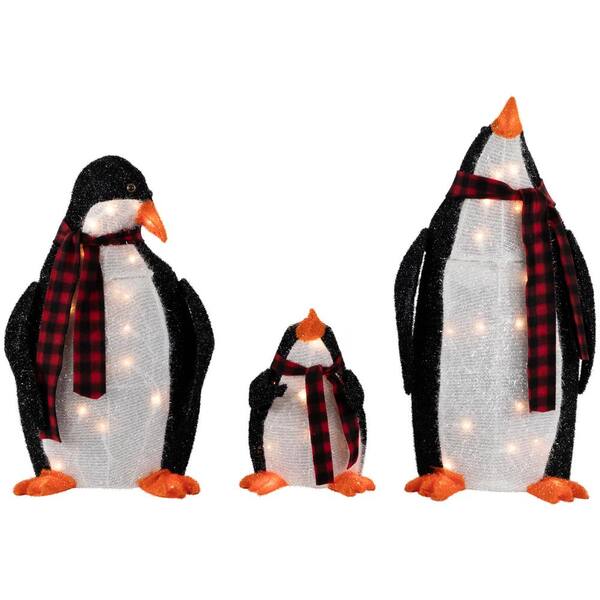 Northlight Lighted Penguin Family Outdoor Christmas Yard Decoration (Set of 3)