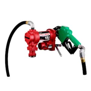 12-Volt 15 GPM 1/4 HP Fuel Transfer Pump (Auto Nozzle with Swivel Package)