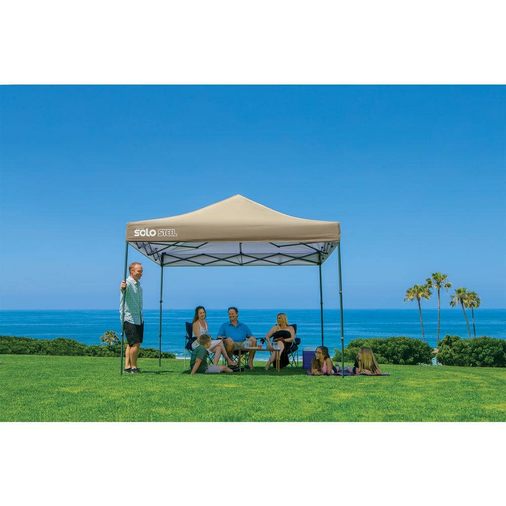 Quik Shade 10x10 Khaki Polyester Canopy with Gray Frame