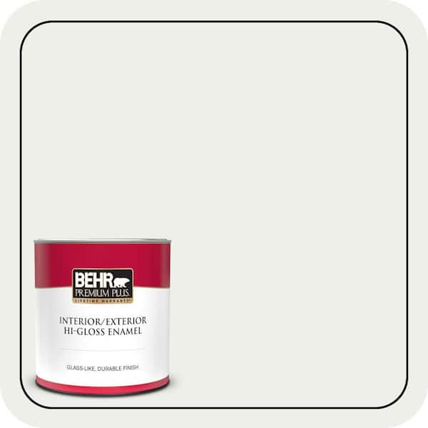 BEHR PREMIUM PLUS 1 qt. Designer Collection #DC-004 Winter White Hi-Gloss Enamel Interior/Exterior Paint & Primer
