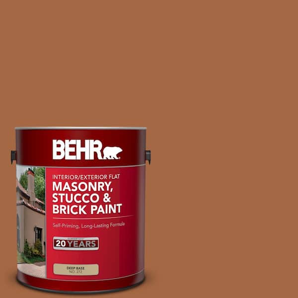 1 gal. #PPU3-16 Maple Glaze Flat Interior/Exterior Masonry, Stucco and Brick Paint