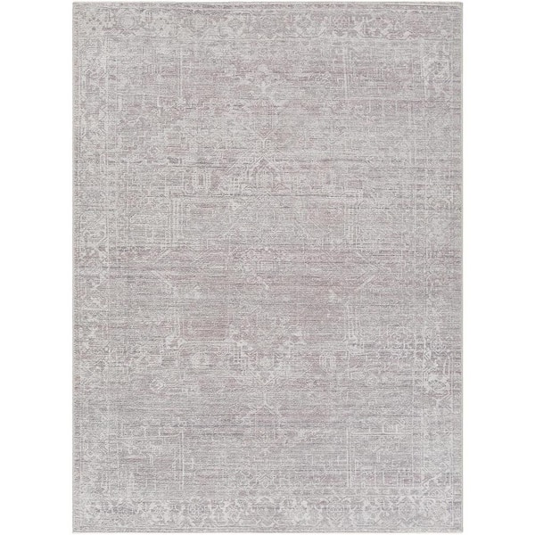 Galey Alix x Livabliss Collins Avenue VIII Vintage Medallion Area Rug, 3'10 in. x 5'7 in. (4' x 6'), Medium Gray/Ivory
