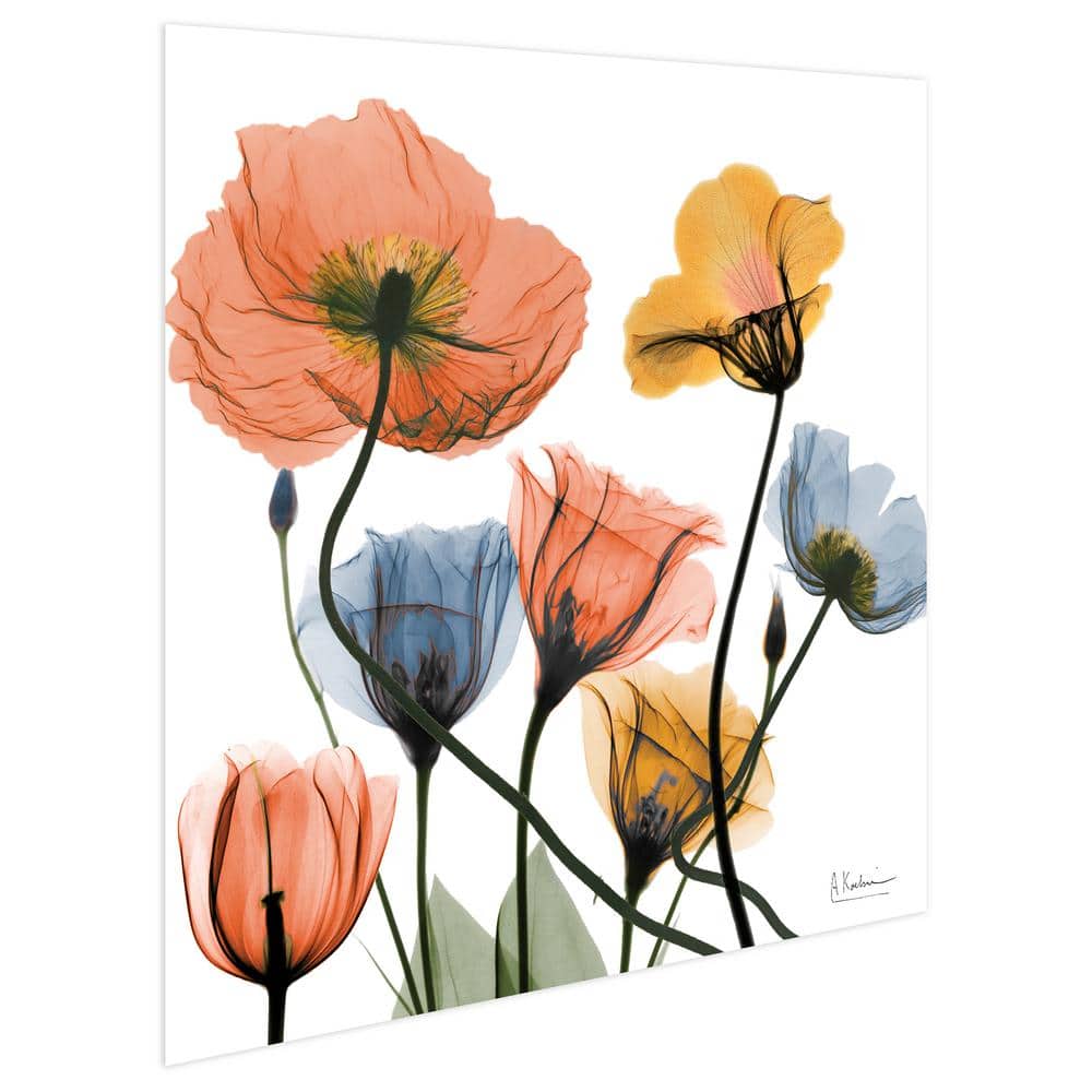 Empire Art Direct Flowers and Ferns Frameless Free Floating Tempered Glass Panel Graphic Wall Art, 24" x 24" x 0.2", Ready to Hang