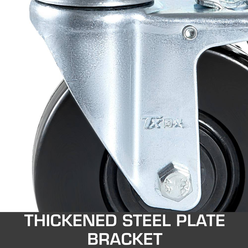 5-Inch Stainless Steel Rubber Twin Wheel Scaffolding Casters with Brake