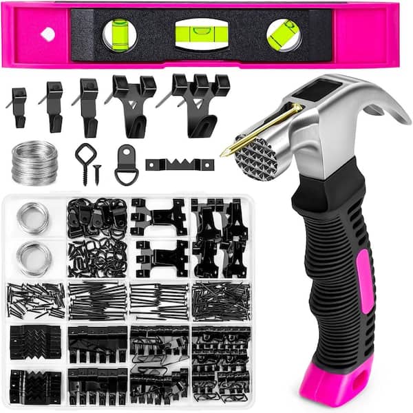 Picture Hanging Kit - 327Pcs Picture Hangers with Hooks, Nails, Wires, Level & Hammer, Wall Hanging Kit