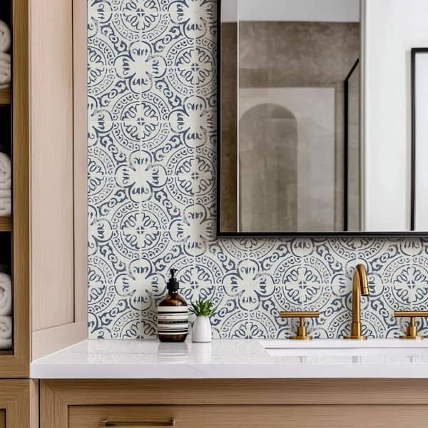 Indigo 8 in. x 8 in. Matte Porcelain Encaustic Floor and Wall Tile (5.16 sq. ft./Case)