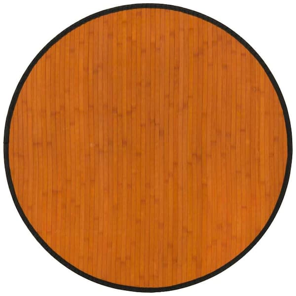 Bamboo Zhuzi Natural 3 ft. x 3 ft. Round Area Rug