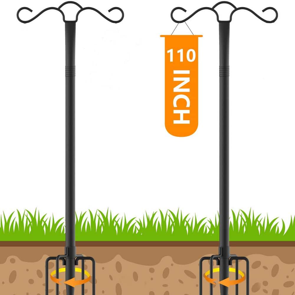 110 in. Metal Adjustable Shepards Hooks for Outdoor, Hanging Hummingbird F