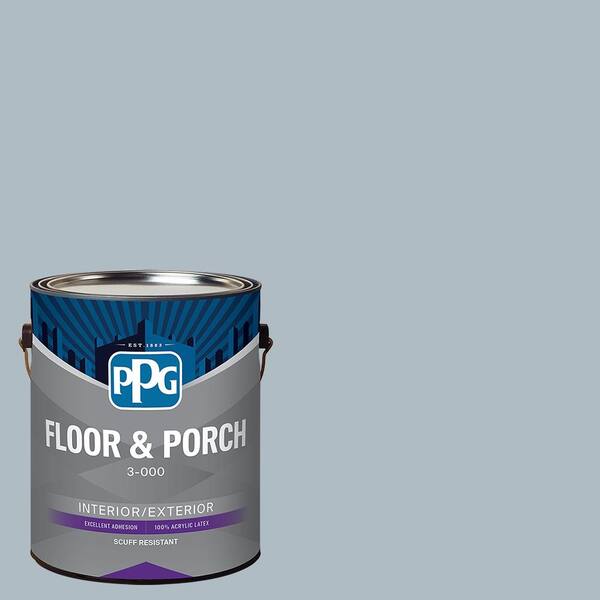 PPG 1 gal. PPG10-14 Stormy Satin Interior/Exterior Floor and Porch Paint
