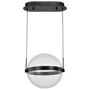 Arvada 31-Watt 1-Light Matte Black Integrated LED Pendant Light with Silk Screened Acrylic Shade