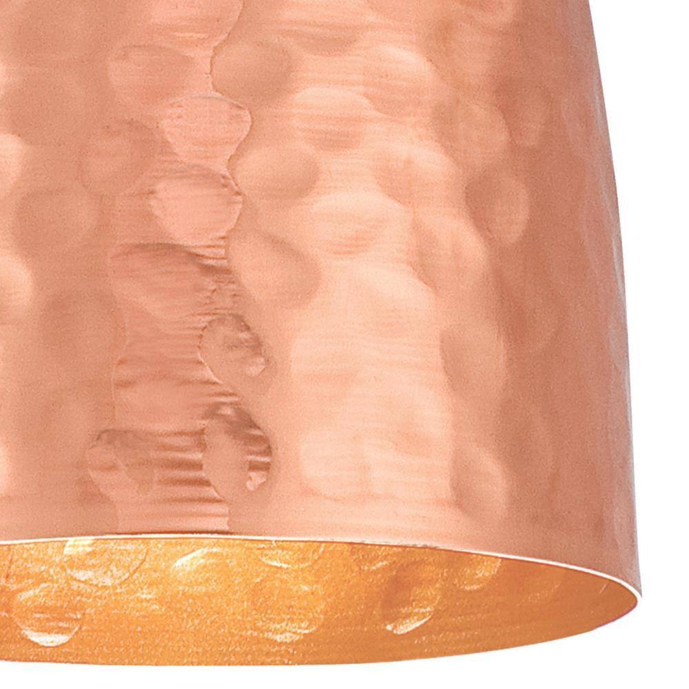 Hammered Copper and Bronze Mini Pendant Light