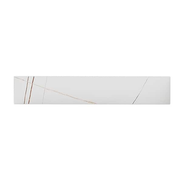 GQB 22 in. W Sintered Stone Reversible Bathroom Vanity Top Side Splashback in White