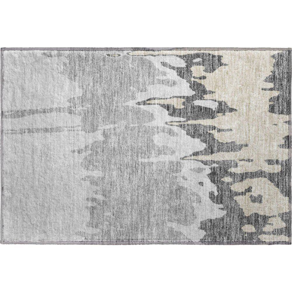 Moelfre Area Rug Addison Rugs Mayfield Premium Machine Washable Abstract AMF961 Gray 1 ...