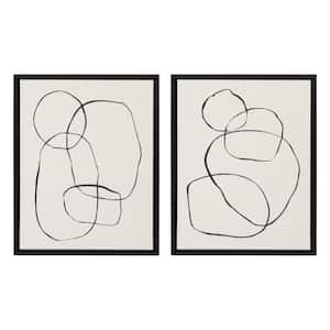 Sylvie "Modern Circles" by Teju Reval of Snazzyhues Framed Canvas Wall Art Set 24 in. x 18 in.