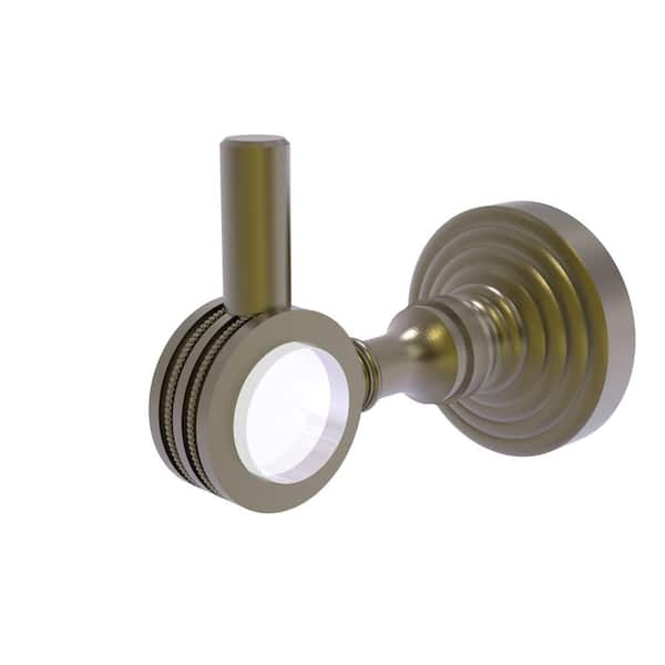 Allied Brass Pacific Grove Collection J-Hook Robe/Towel Hook with Dotted Accents in Antique Brass