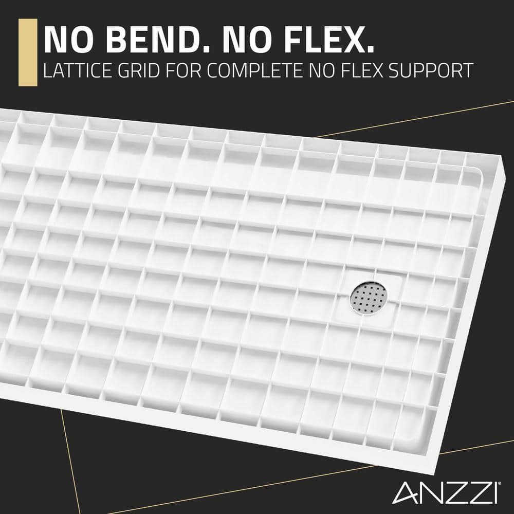 Alexander 60" x 30" White Right Drain Shower Base