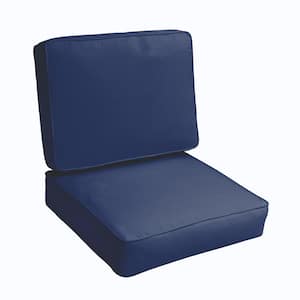 23.5 in. x 23 in. x 5 in. Deep Seating Outdoor Corded Cushion Set in Solid Marine
