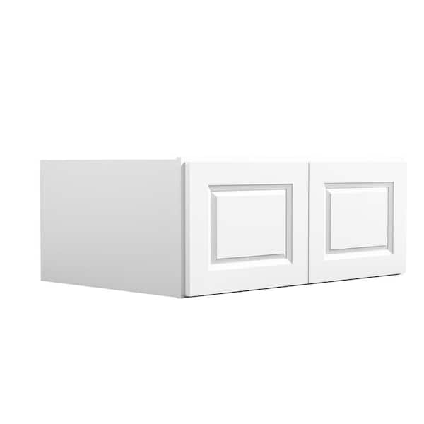 Hausvita 33 in. W x 24 in. D x 15 in. H in Traditional White Plywood Ready to Assemble Kitchen Wall Cabinets with 2 Doors