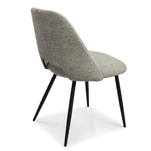 Elevens Upholstered Modern Cutout Back Dining Chair with Walnut Leg (Set of  4) EDWIN-CHAIR-WALNUTBEIGE - The Home Depot