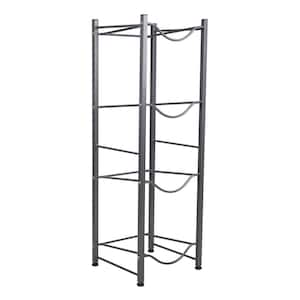 Alloy Collection, Heavy Duty 4-Tier Metal Jug Stand, Metal, 13.5"L x 13.5"W x 41"H, Silver