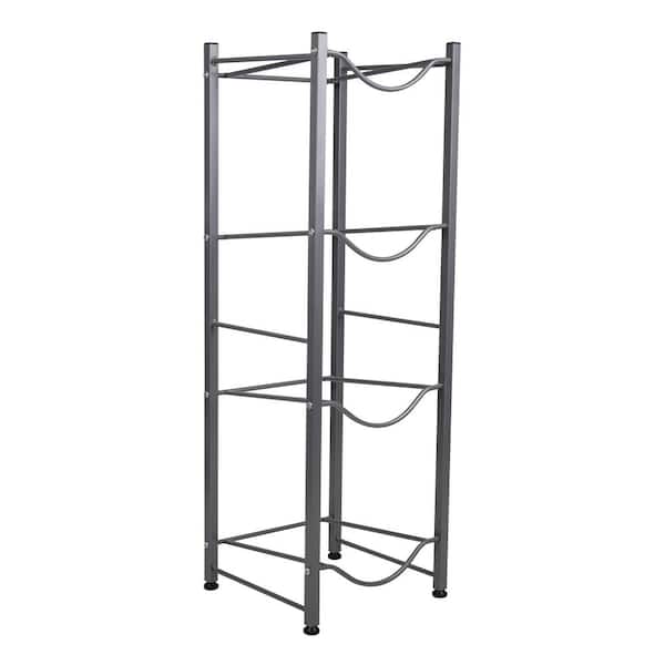 Mind Reader Alloy Collection, Heavy Duty 4-Tier Metal Jug Stand, Metal, 13.5"L x 13.5"W x 41"H, Silver