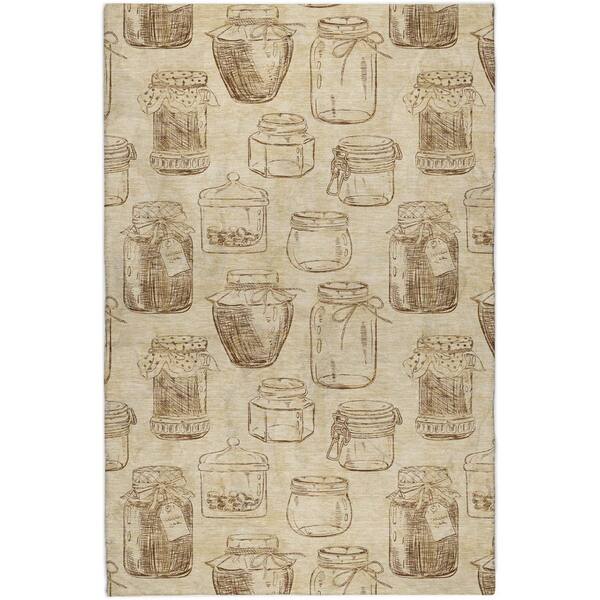 Dream Shag Premium Machine Washable Abstract ADS173 Beige 9 ft. x 12 ft. Area Rug