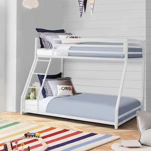 Alouette White Finish Twin/Full Metal Bunk Bed