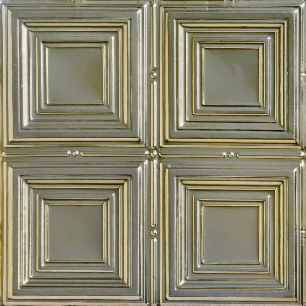 Cubism Gold Nugget 2 ft. x 2 ft. Decorative Nail Up Tin Ceiling Tile (24 sq. ft./case) price history on PriceWatchPro